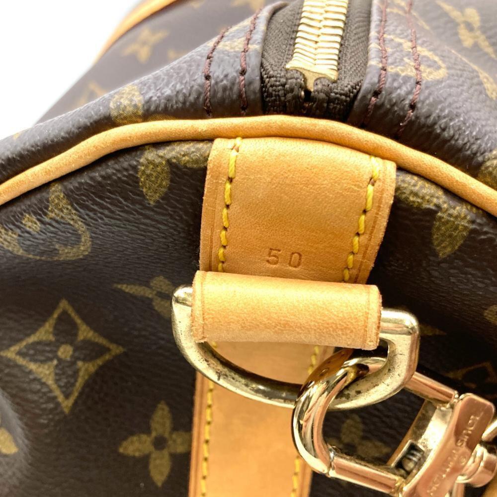 LOUIS VUITTON Brown Monogram Leather Keepall 50 Boston Bag - Picture 5 of 9